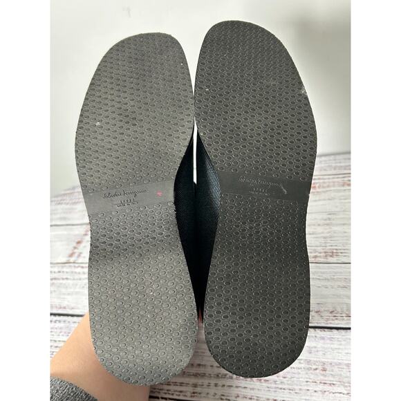 Salvatore Ferragamo Sport Women's Blue Denim Flats Loafer Canvas Size 7.5 - Picture 8 of 10